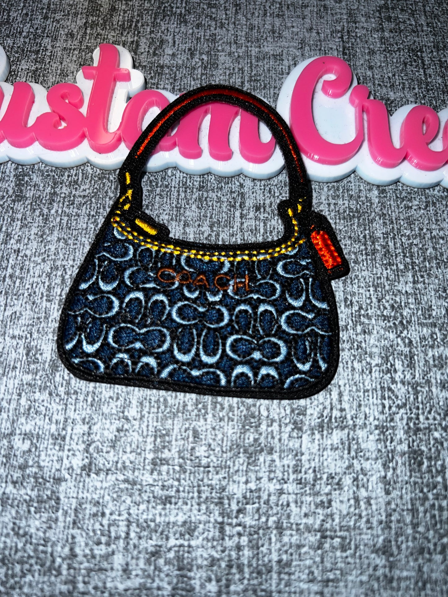Embroidered Mini Handbag Iron-On Patch – Black Luxe Style Patch