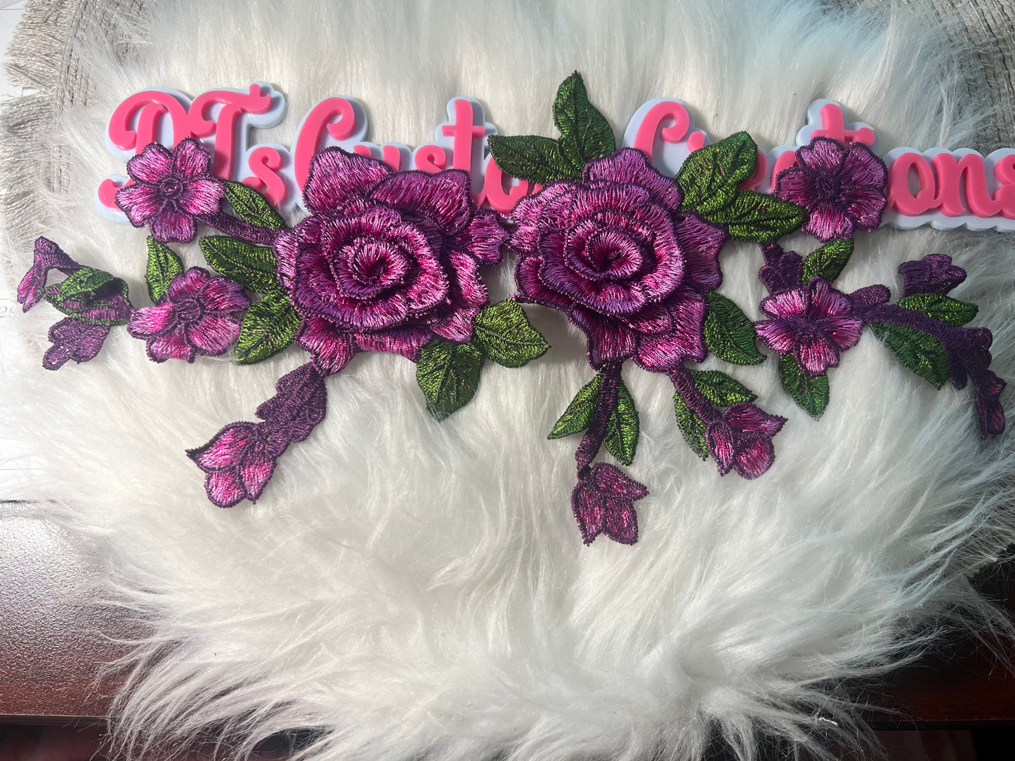 💜🌸 Purple 3D Floral Appliqué (Non Iron-On)
