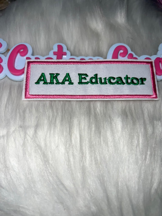 AKA Educator Patch (Pink & Green)