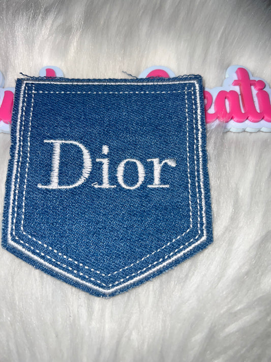 Dior-Inspired Denim Pocket Patch (Iron-On