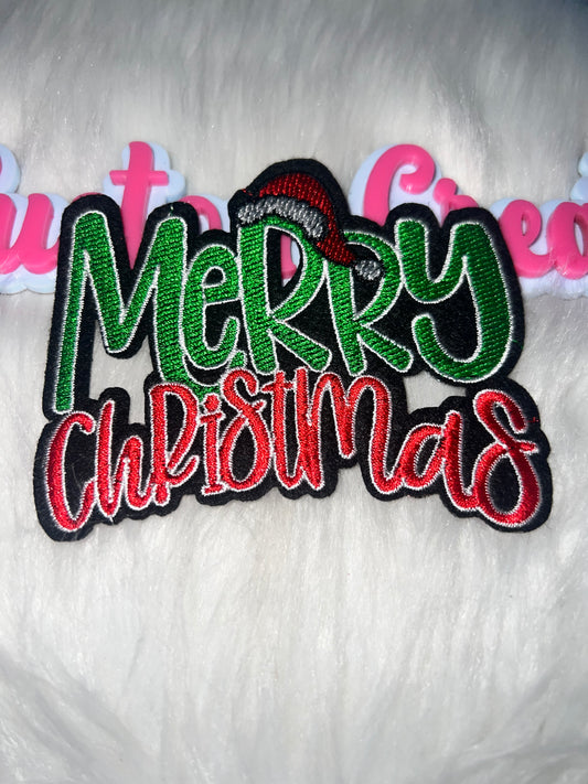 🎅🏾Merry Christmas” Santa Hat Patch