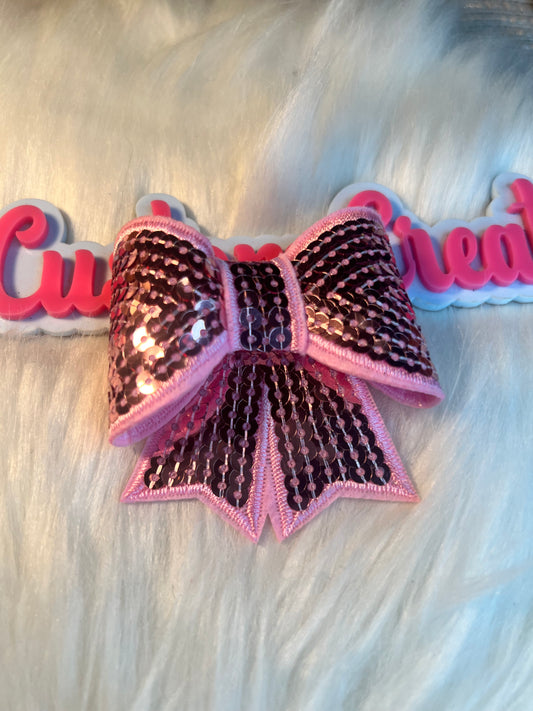 Sequin Pink Bow