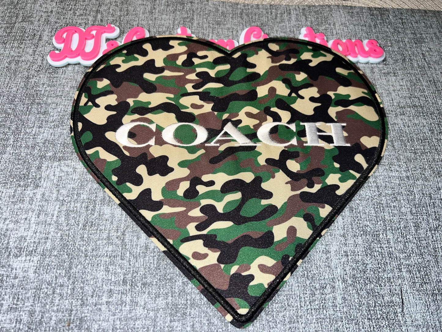 Camo Heart Iron-On Patch – Embroidered Statement Patch for DIY Crafts