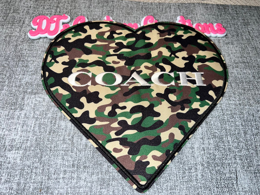 Camo Heart Iron-On Patch – Embroidered Statement Patch for DIY Crafts