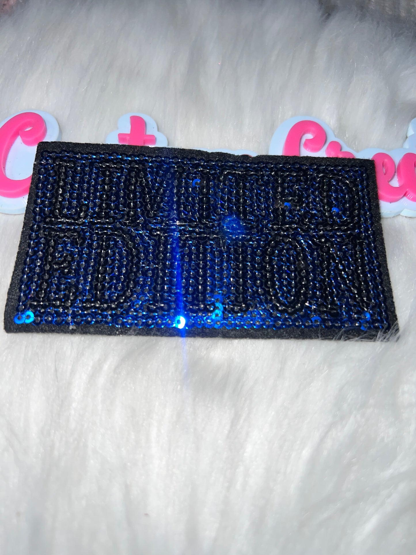 Blue Sequin “Limited Edition” Iron-On Patch