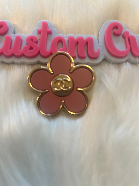 Pink Gold CC Flower Brooch