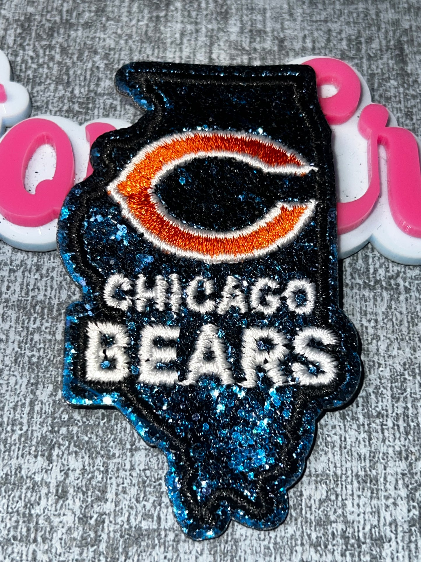 Glitter Chicago Embroidered Iron-On Patch
