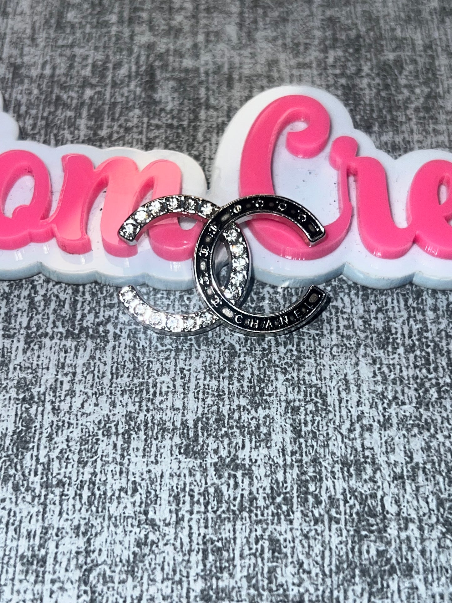 Two-Tone Rhinestone Curve Charm – Luxe Statement Charm
