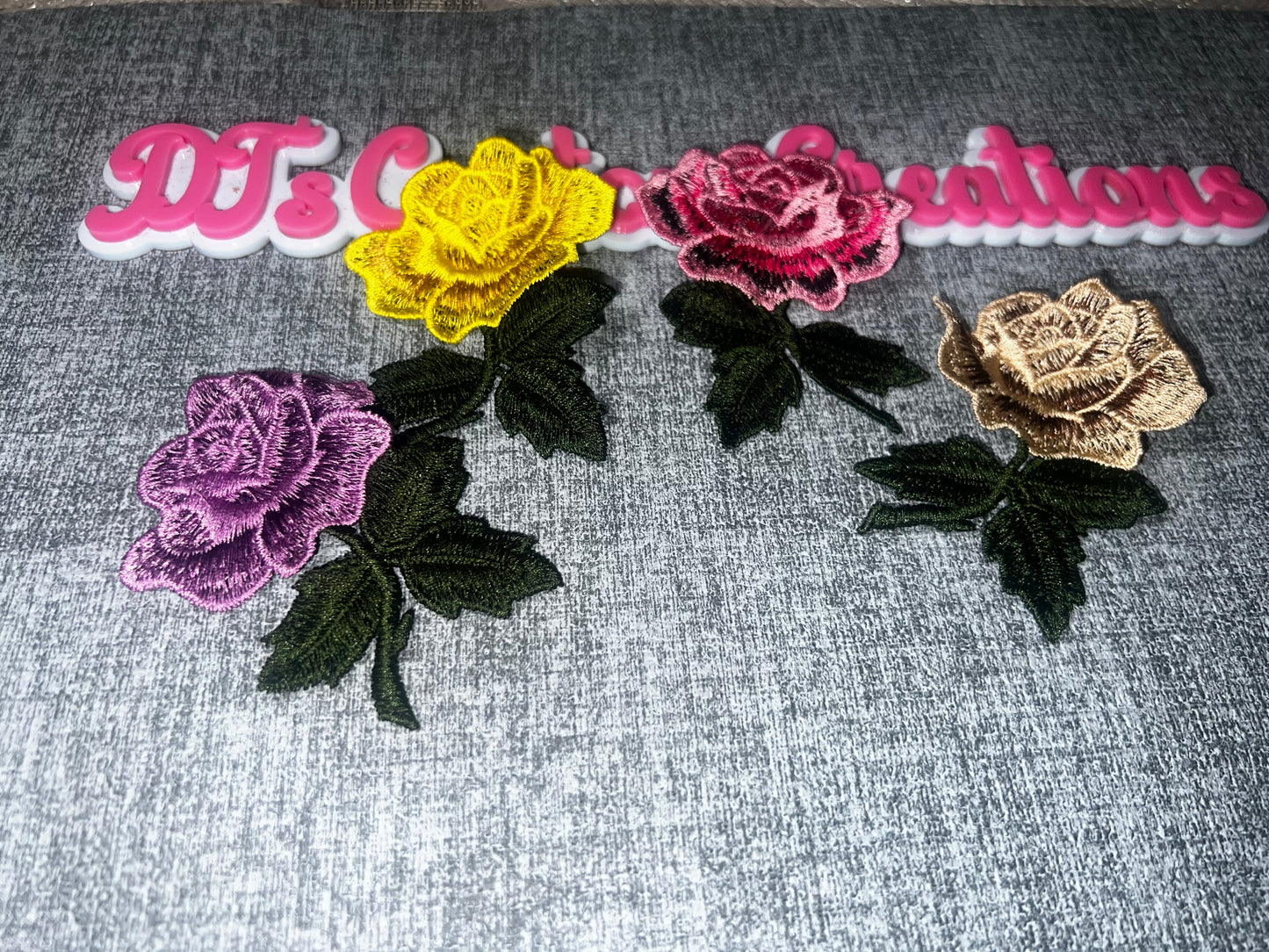 Single Rose Embroidered Iron-On Patch Collection | Floral Applique | Decorative Flower Embellishment