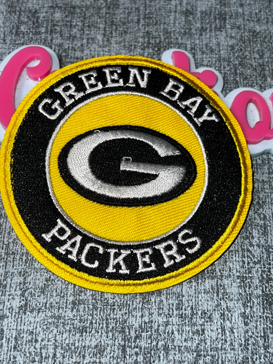 Yellow Black Circle Letter Embroidered Iron-On Patch | Statement Appliqué
