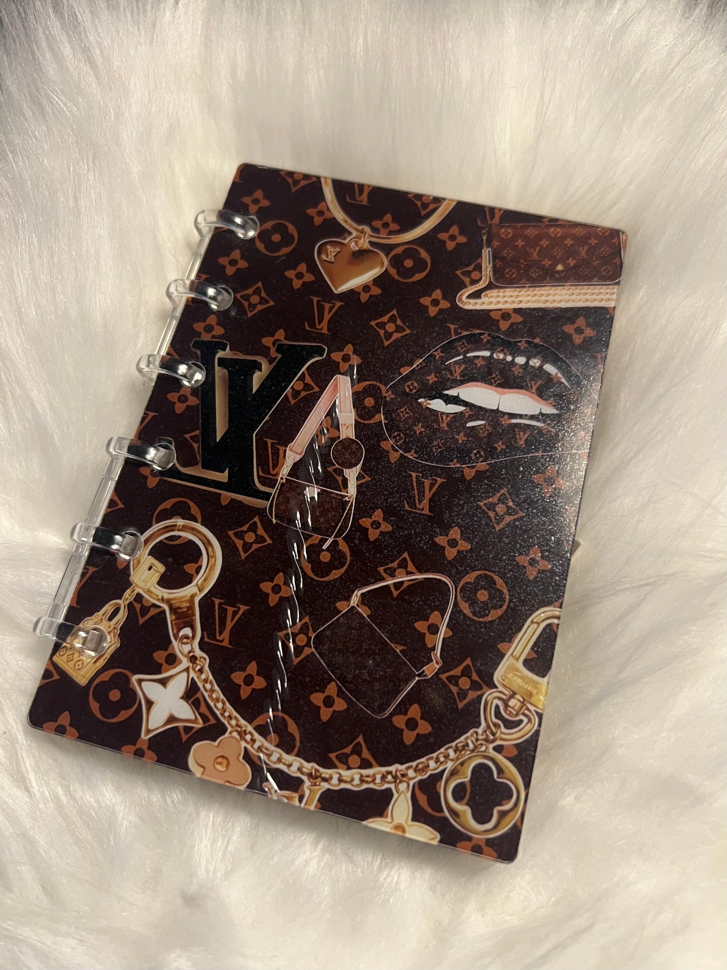 Acrylic Notebook Brown Lips LV