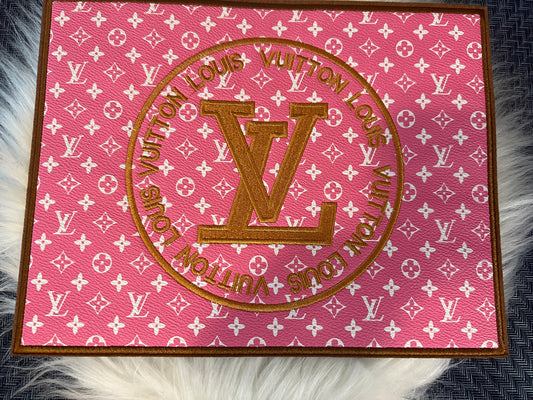 Faux Leather Pink Tan LV