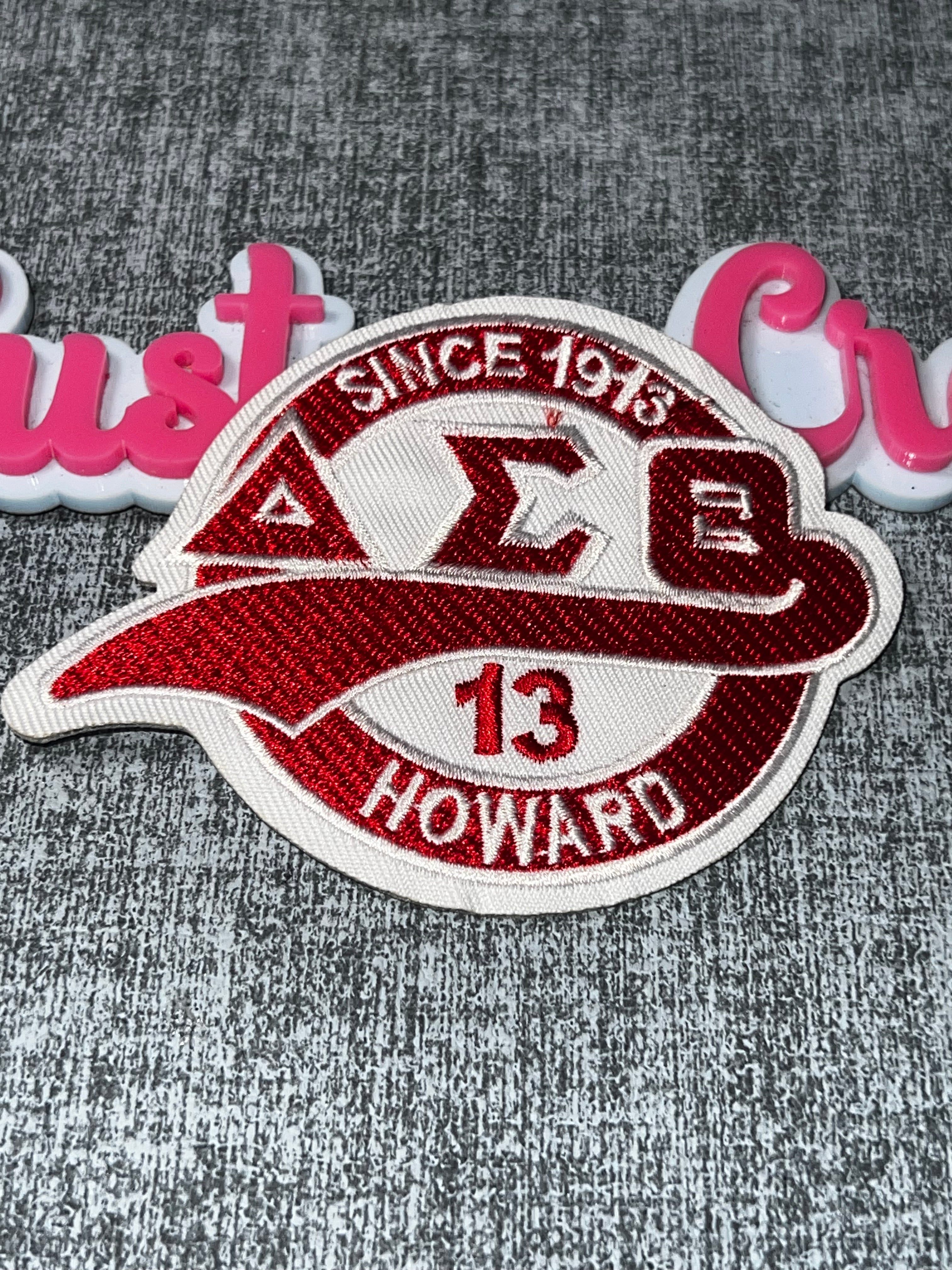 Red Greek Letter Embroidered Patch – Sorority Style Iron On Patch, Col ...