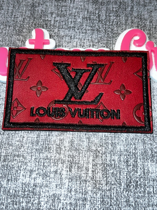 Red Fashion Style Rectangle Patch – Embroidered Designer Style Applique