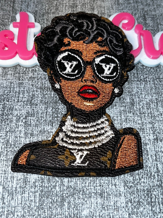 Fashion Doll Embroidered Patch – Glam Girl Statement Iron On Patch – Approx. 4x5 Inches