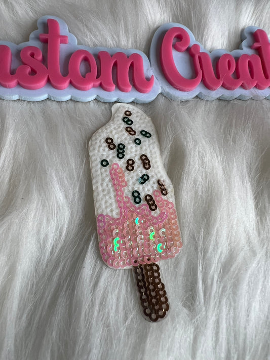 Sequin pink & white ice cream