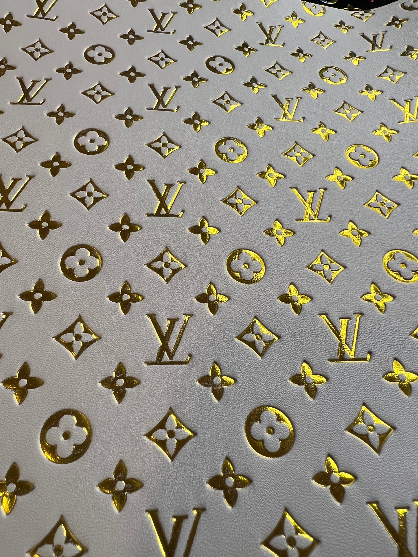 Gold White LV Embossed