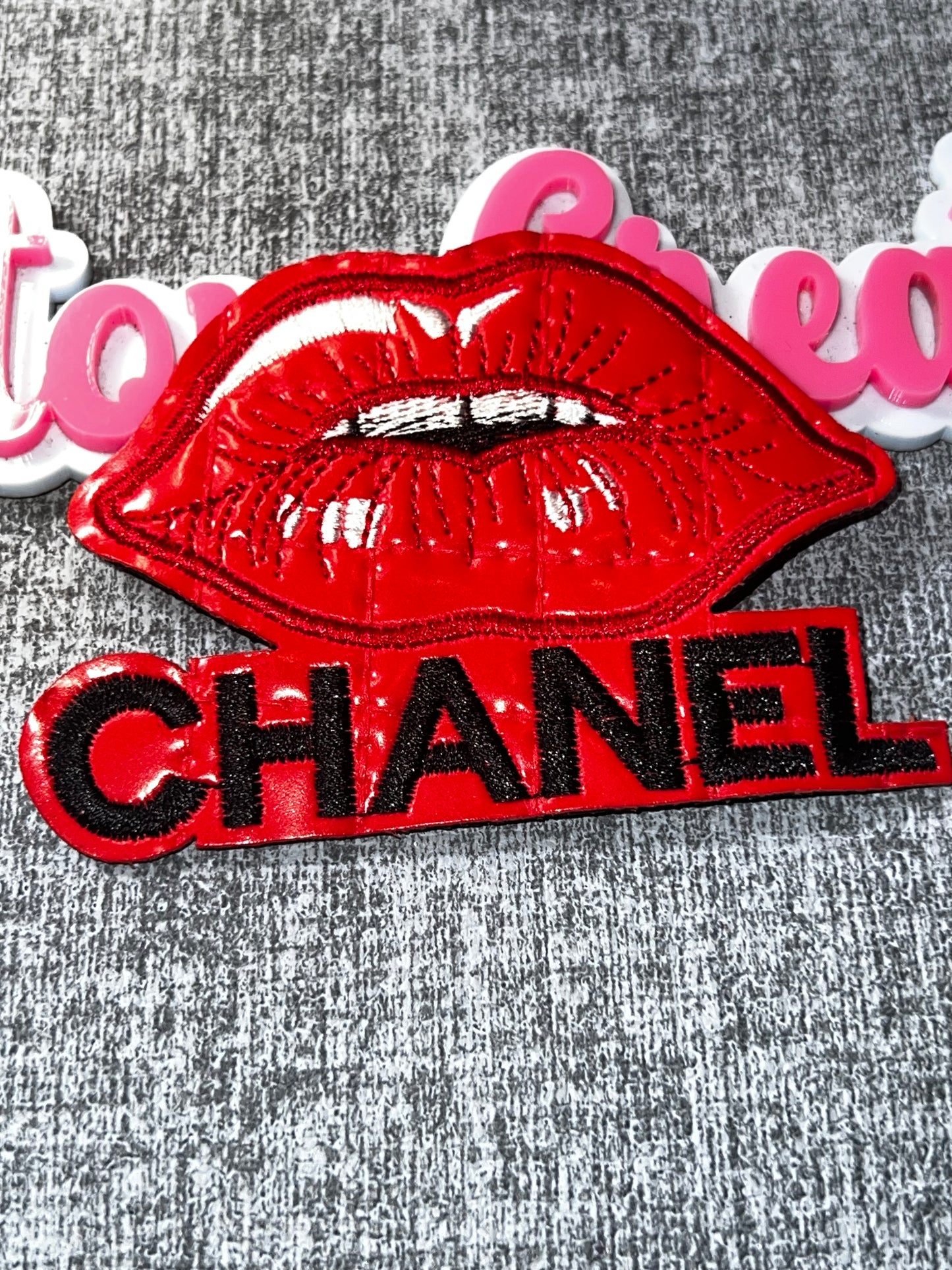 Lip Statement Patch – Red Embroidered Applique