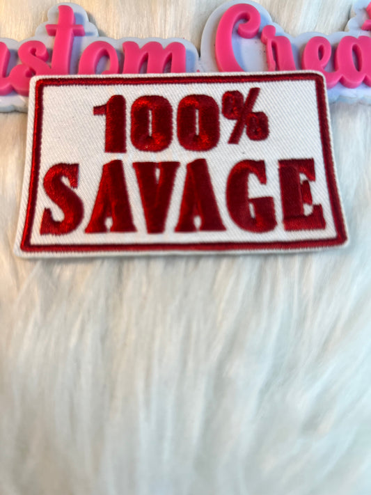 100% Savage Red & White