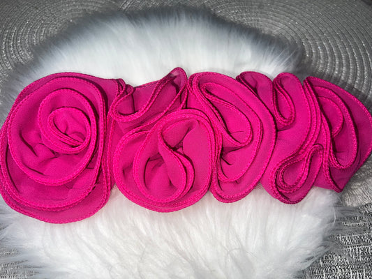 Hot Pink 3D Chiffon Flower Trim