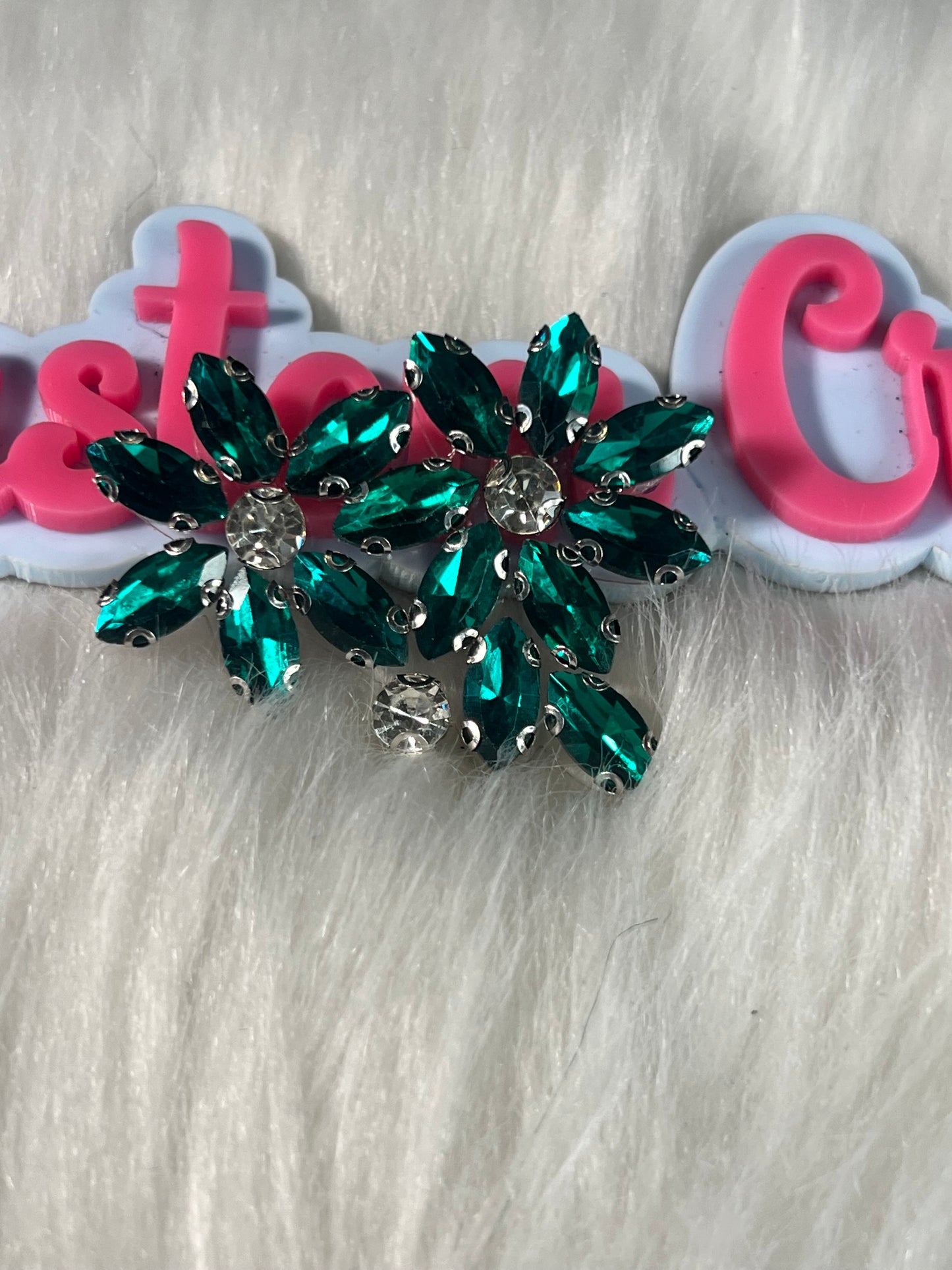 Teal Crystal Floral Duo