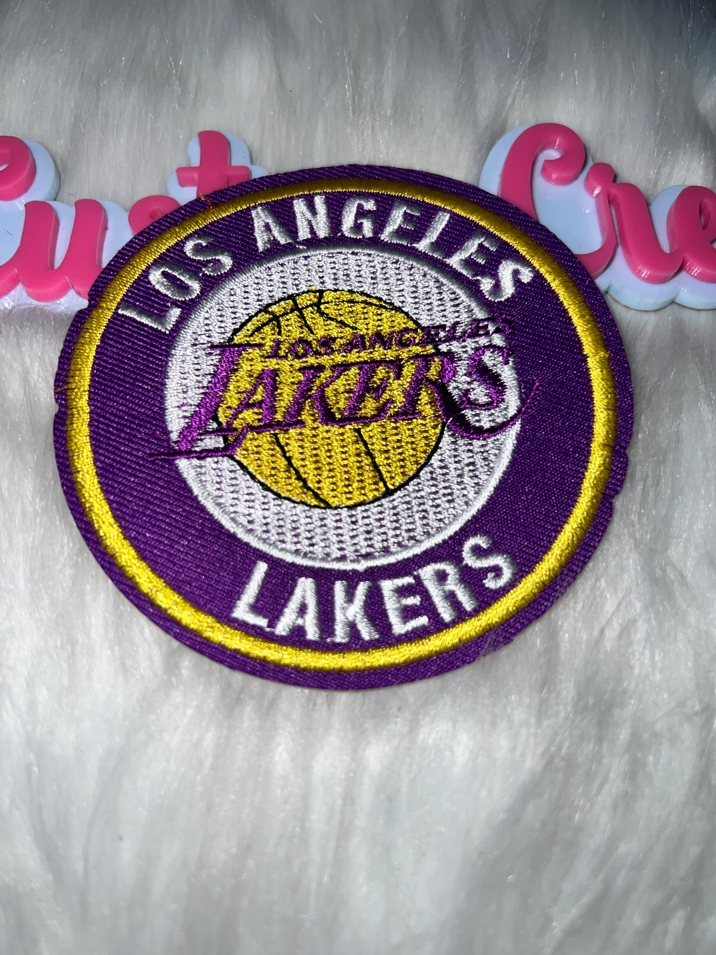 🟣🟡 Lakers Round Logo Patch (Iron-On) NBA
