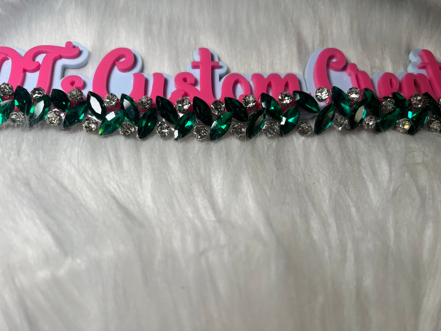 💚 Emerald Green Crystal Bling Chain (12”) – Iron On