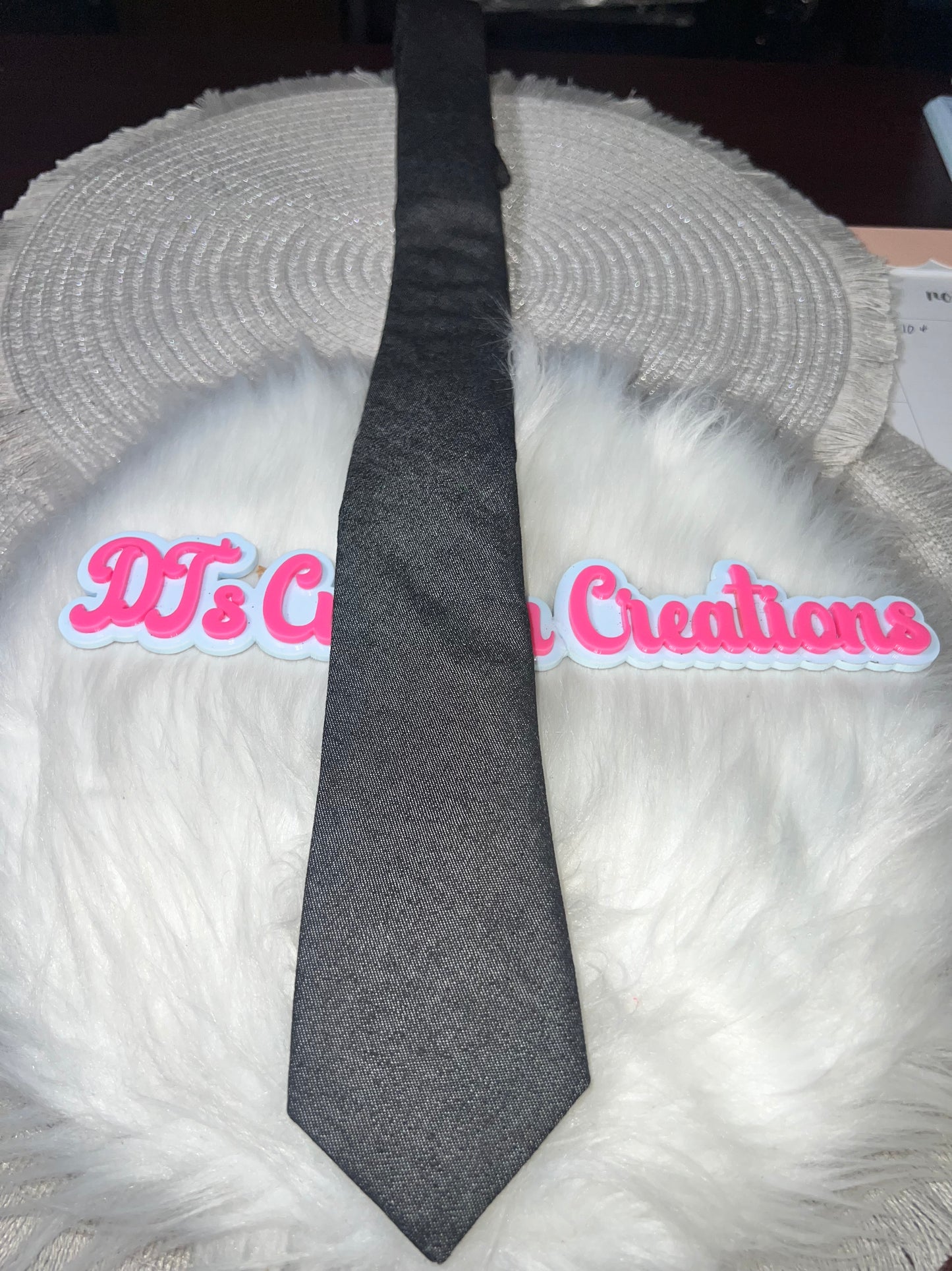 Black Denim Necktie Tie