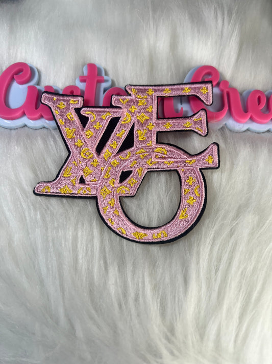 💗 Pink & Gold LV-Inspired Patch