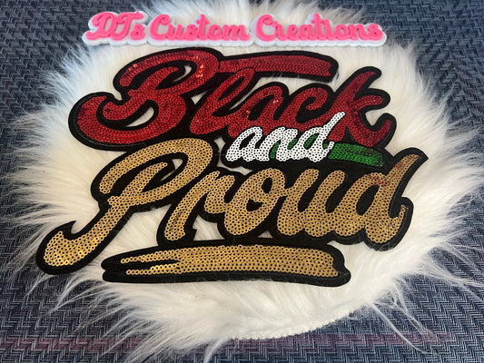 Sequin Black Red Green Gold White Proud