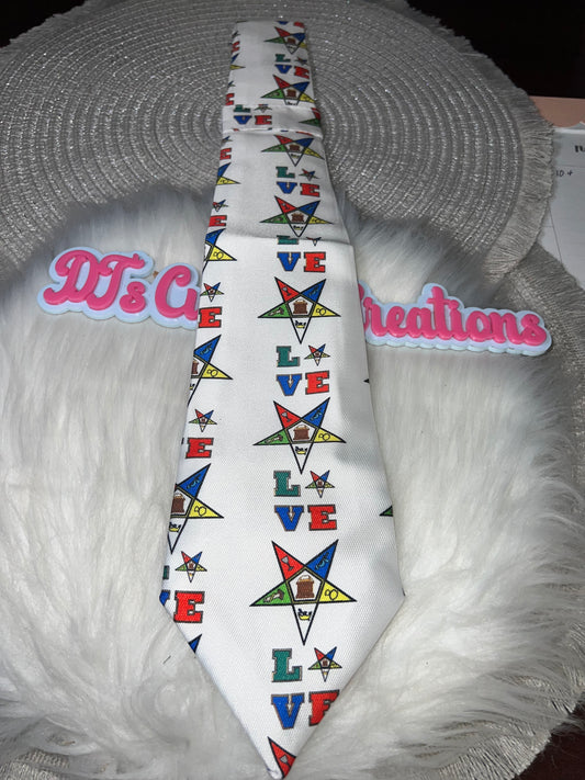 White Masonic-OES Necktie