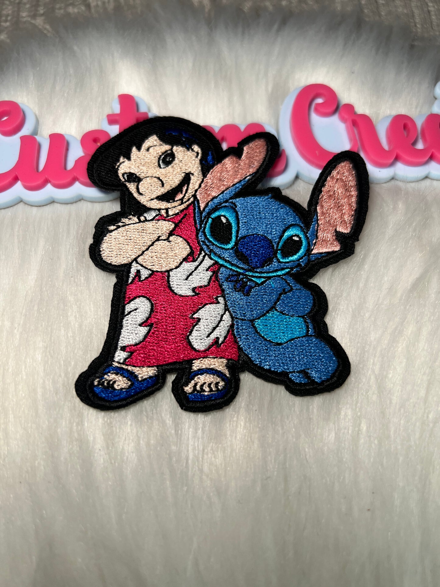 💕 Stitch & Angel Laughing Iron-On Patch