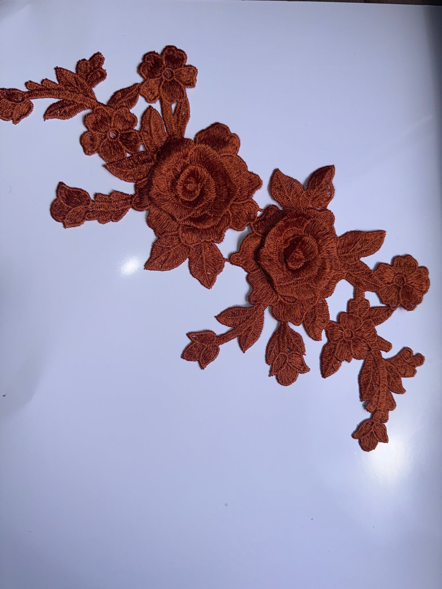 Autumn Dream Rust Floral Embroidered Applique – Dream in Bloom Collection