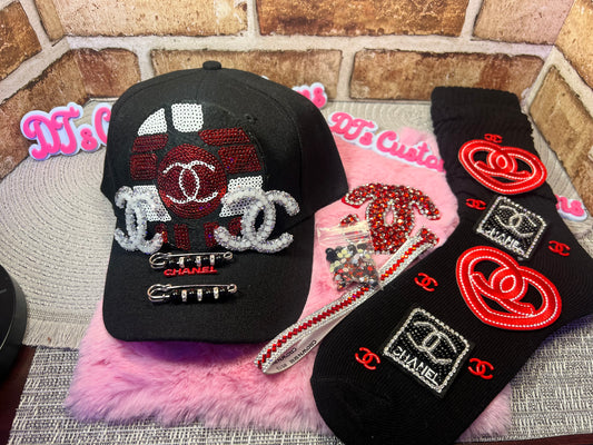 “Midnight Red Glam” DIY Hat & Sock Kit