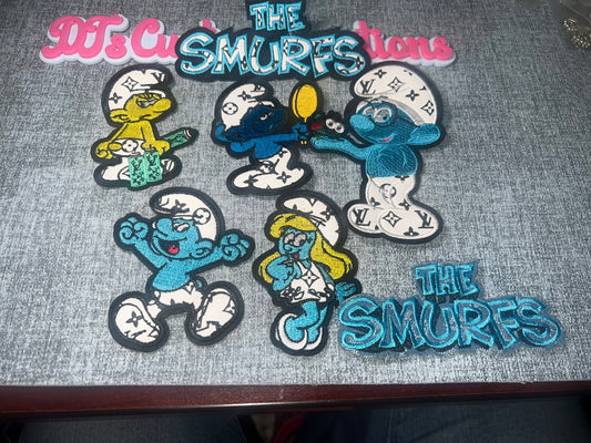 Blue Cartoon Character Patch Bundle