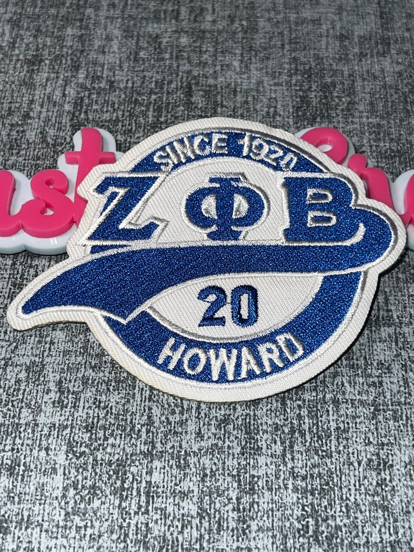 Blue Greek Letter Embroidered Patch – Sorority Style Iron On Patch, College Inspired Applique Zeta colors