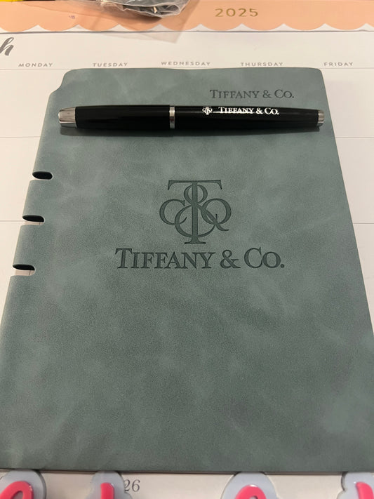 Suede Like Tiffany Notebook with pen