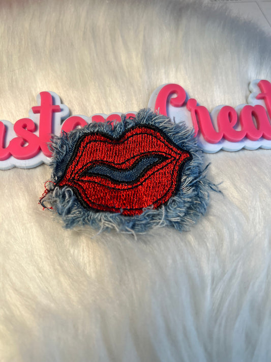 Red Denim Lips