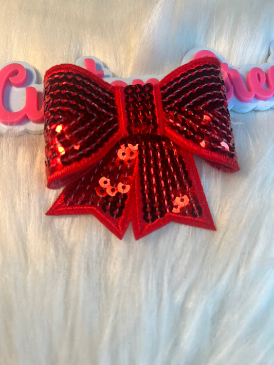 Sequin Red Bow