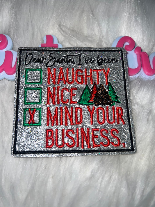Dear Santa – Mind Your Business Glitter Patch