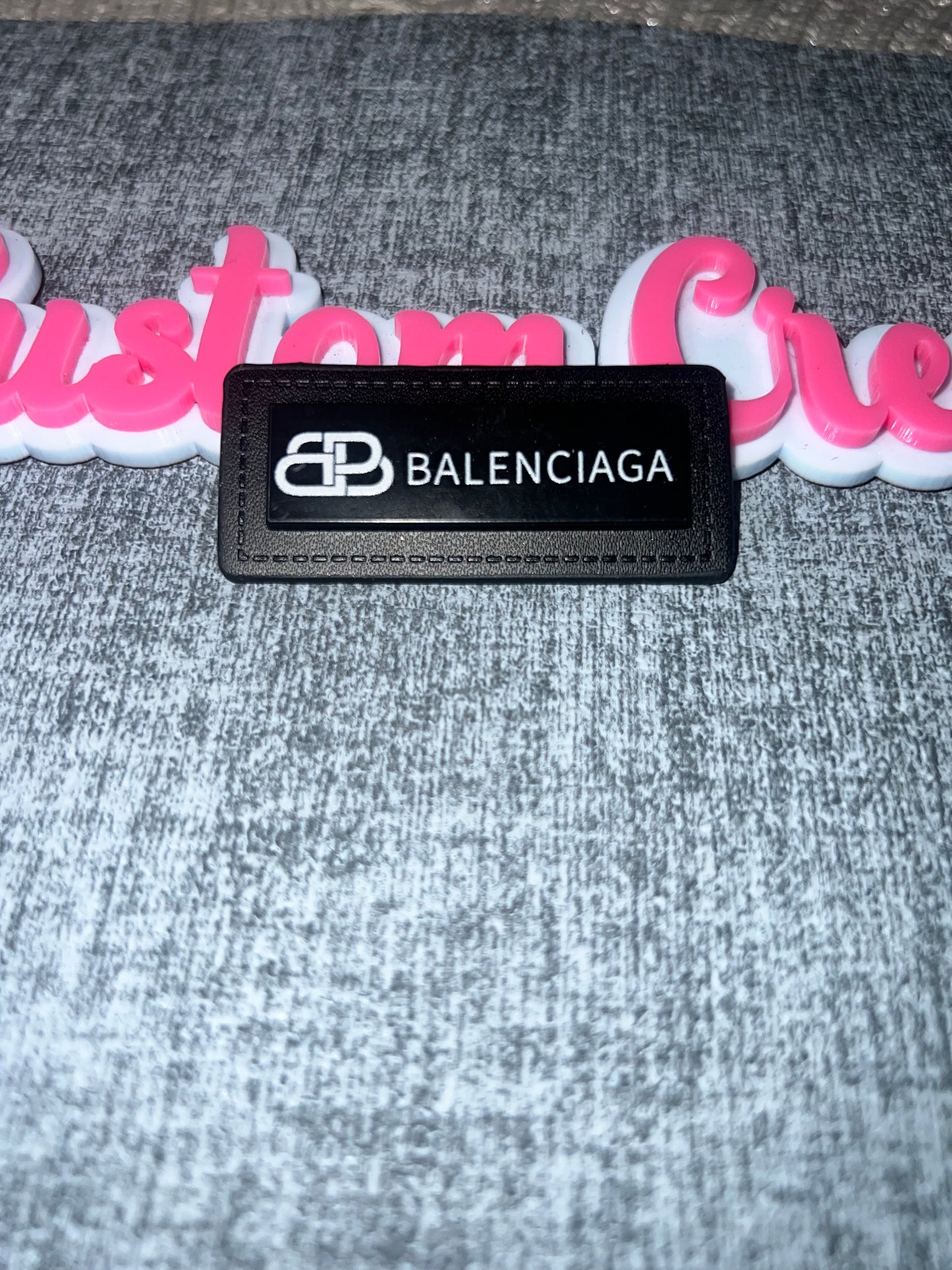 Black Luxe Style Rectangle Tag – Minimal Designer Look Patch for DIY Crafts
