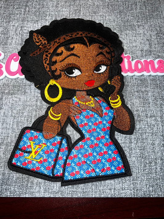 Fashion Diva Girl Patch – Glam Embroidered Appliqué