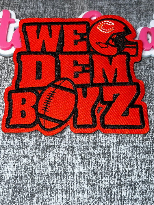 We Dem Boyz” Orange Embroidered Iron-On Patch