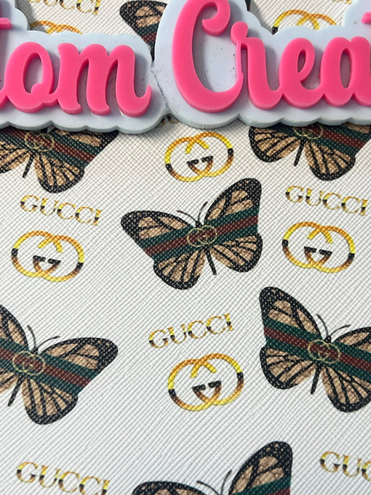 Butterfly Stripe Luxe Print Faux Leather Sheet