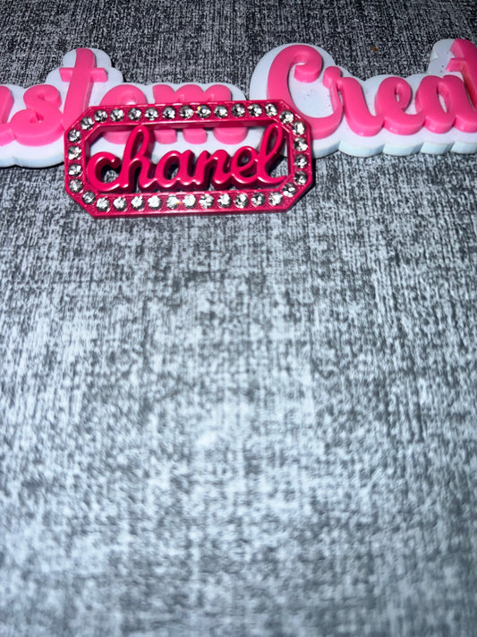 Hot Pink Rhinestone Script Bar Charm – Luxe Statement Charm