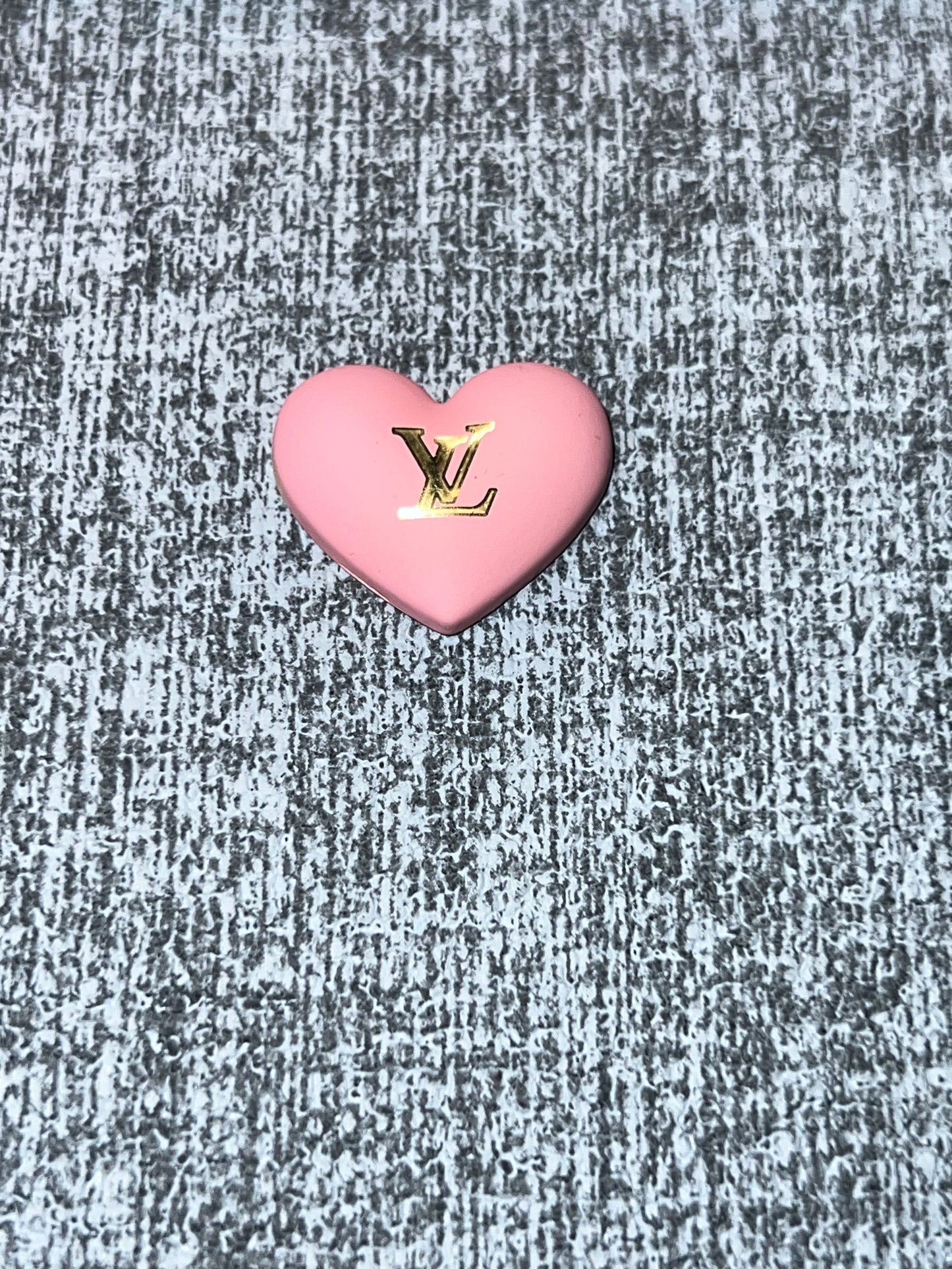 Matte Pink Heart Letter Luxe Flat Back Metal Charm – Cute DIY Craft Charm
