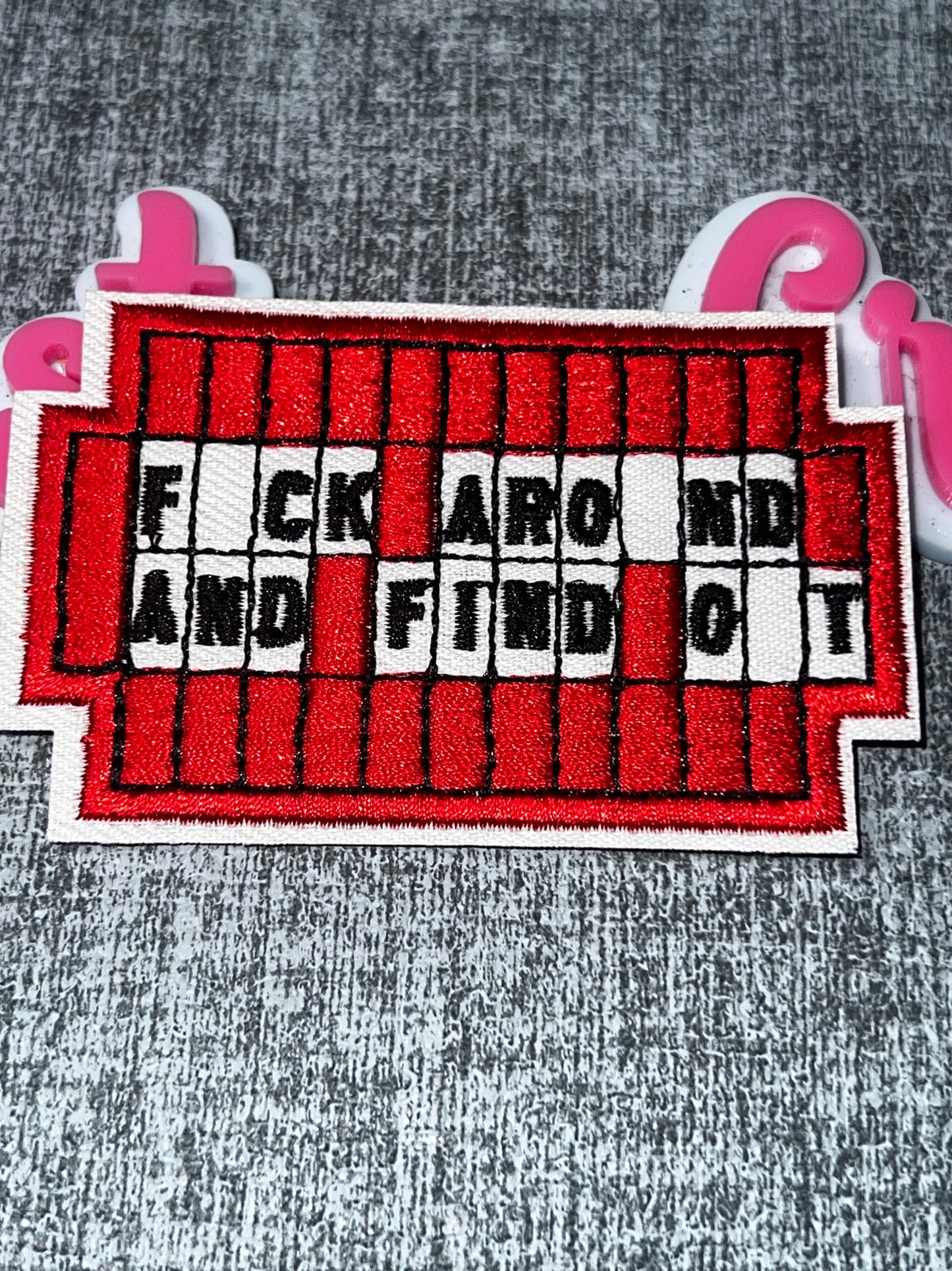 Red Letter Board Embroidered Iron-On Patch | Funny Statement Appliqué