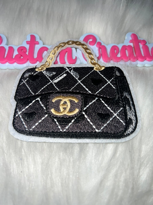 CC Quilted Handbag Patch (Black & Gold)