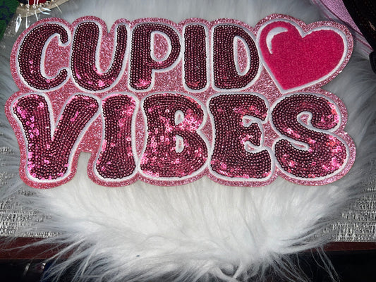 “Cupid Vibes” Sequin Patch (Pink)