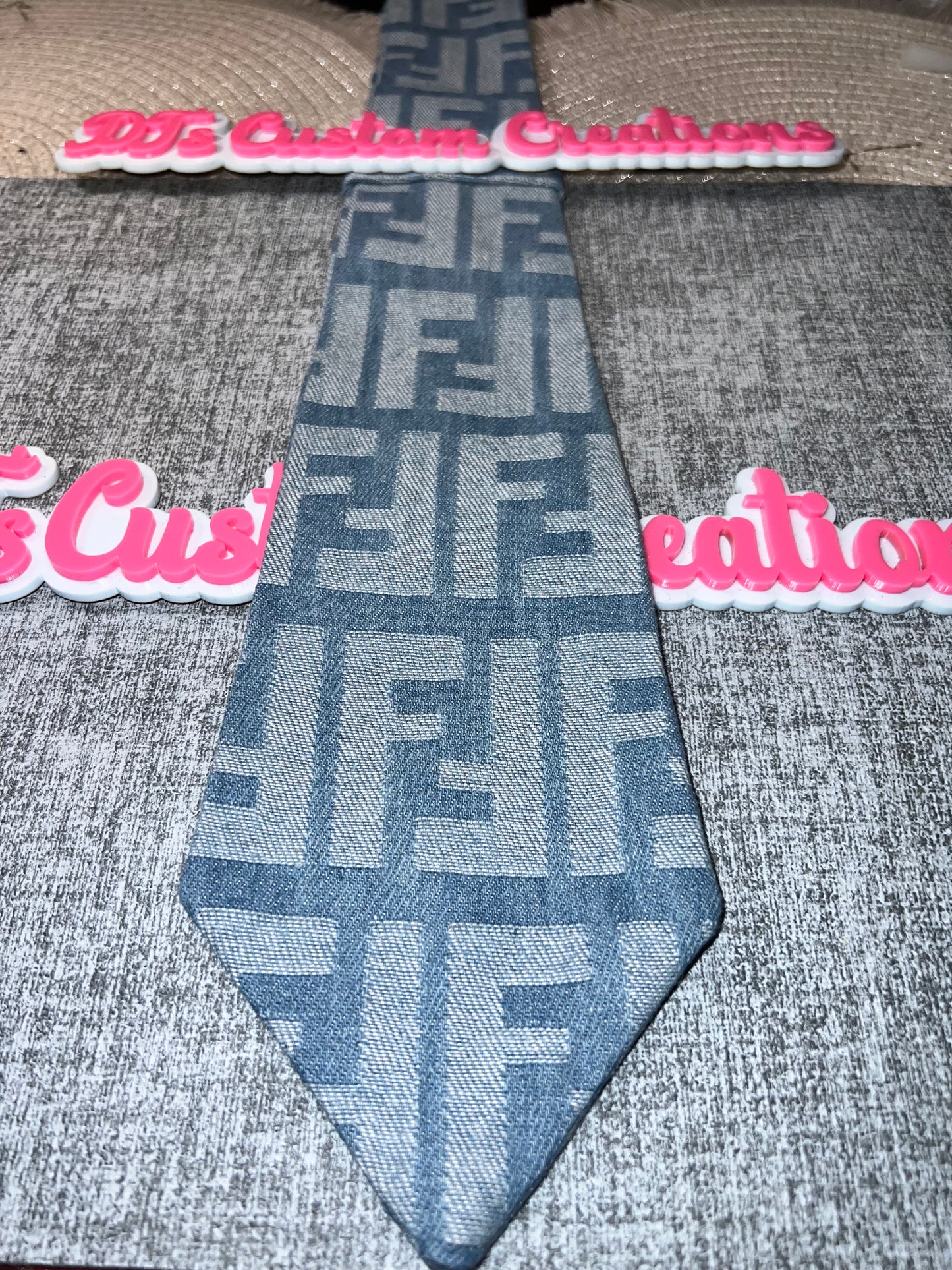 Light Blue & Silver Geometric Necktie – Statement Luxe Tie